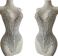 Vista 13 de Cuentas de piedras hechas a mano, parches de cristal brillantes para coser con diamantes de imitación, corpiño de encaje, accesorios para decoración