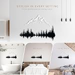 Mountain and Forest Metal Wall Art, Wall Mounted Mountain Home Decor, Pine Trees and Mountain Wall Art for Living Room, Bedroom or Office, Large Outdoor Wall Decor, Nature Christmas Decor