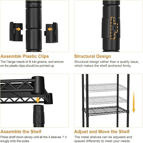Miniatura 8 de U14 - Estantes medianos para lavadora y secadora, sistema organizador de almacenamiento y organizador de 4 niveles, ahorro de espacio, con 2 barras