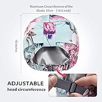 Vista 3 de INNELO Gorro de ducha de lujo para mujeres reutilizable impermeable, gorro de ducha para cabello de doble capa con correa elástica ajustable, gorro