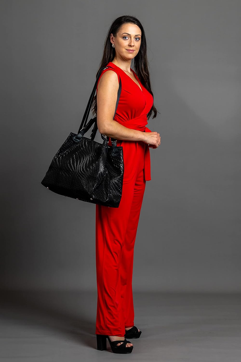 Collezione Alessandro Borsa Wave In Vera Pelle Italiana - Tracolla Donna XL, Made In Italy