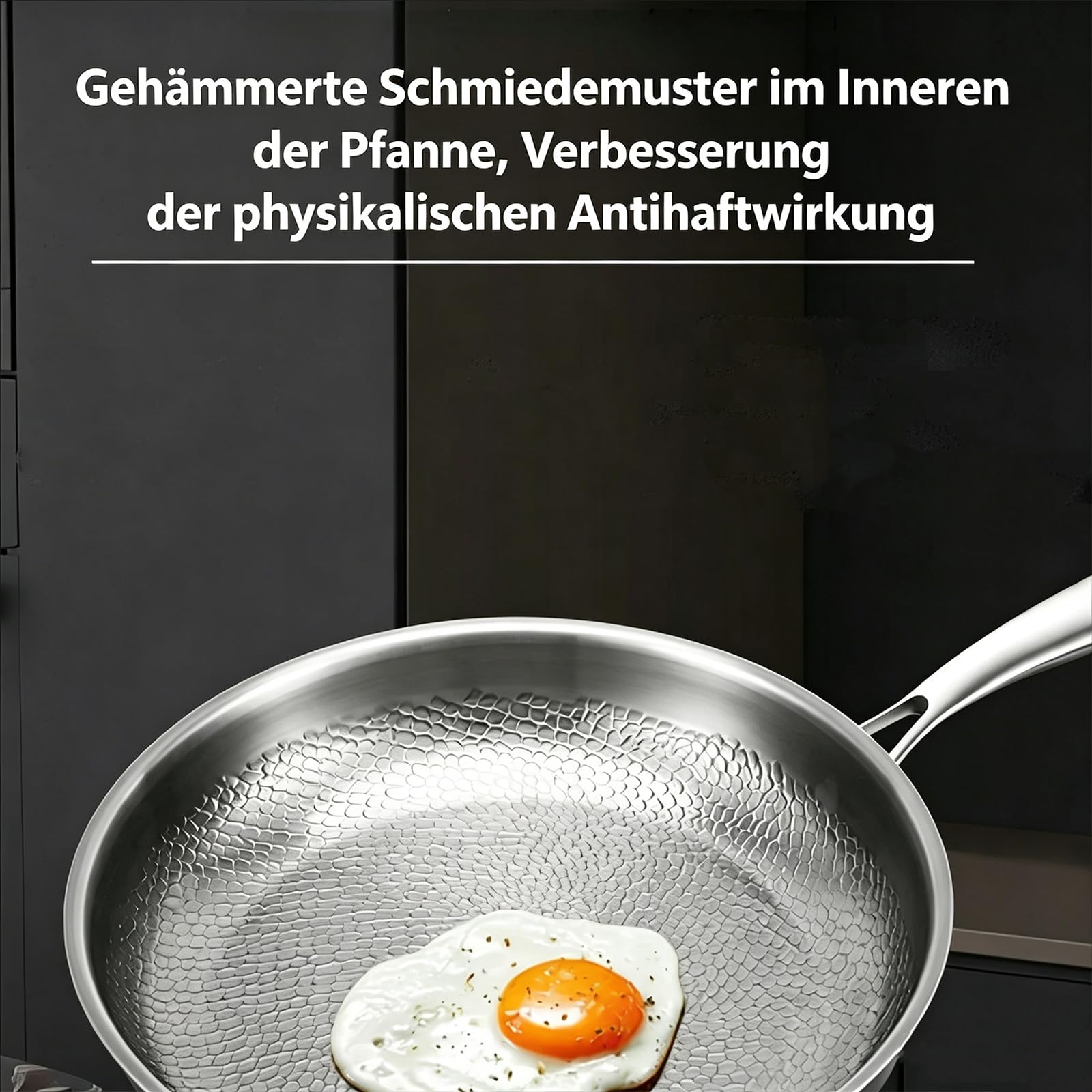 Titanium Pro Pfanne, Titanpfanne mit Deckel und Spatel (Ohne Deckel,22cm)