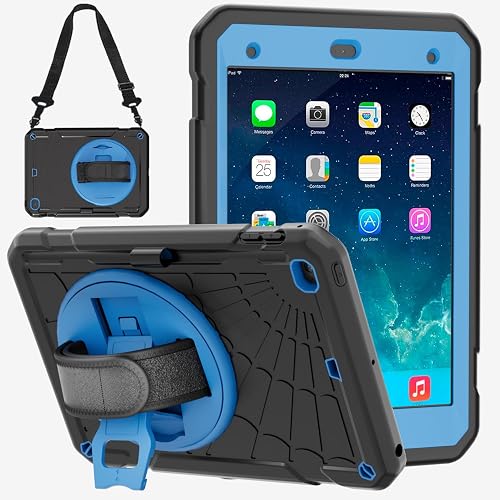 PZJI Case for iPad mini 5/4 with Pencil Holder [360 Rotating Hand Strap] & Stand