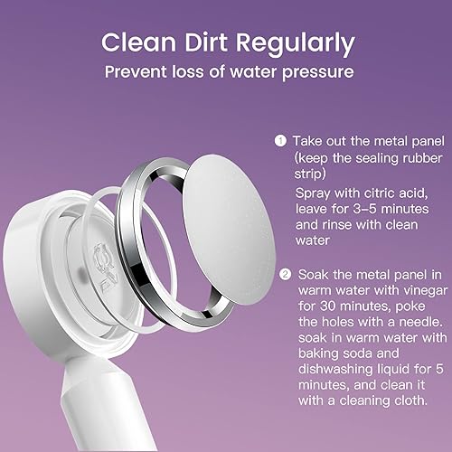 Miniatura 4 de Cabezal de ducha de mano con filtro de cuatro etapaselemento de filtro VC de limón, cabezal de ducha de alta presión, cabezal de ducha con filtro de