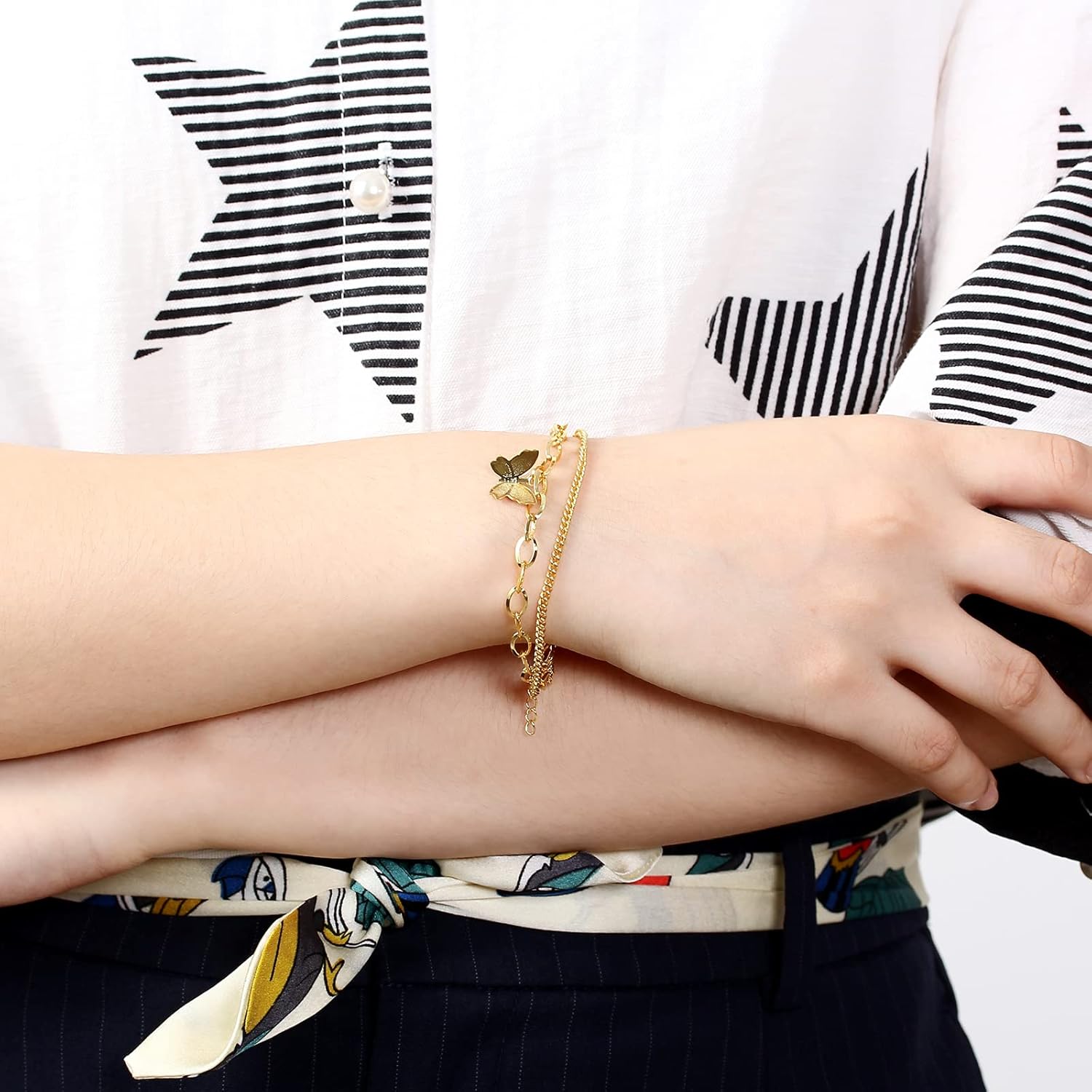 Tennis Bracelets for Women, Dainty 18K Gold Plated Cubic Zirconia Classic Adjustable Slider Bracelet Fashion Jewelry Gift for Her Birthday Valentines' Day Wedding Party Prom Graduation - Image 6