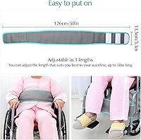 Vista 4 de Cinturón de seguridad para silla de ruedas, arnés de seguridad ajustable, cinturón de sujeción de posicionamiento, cinturón de cojín antideslizante