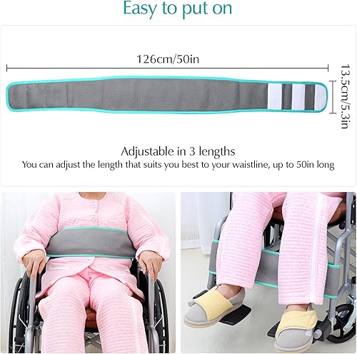 Miniatura 4 de Cinturón de seguridad para silla de ruedas, arnés de seguridad ajustable, cinturón de sujeción de posicionamiento, cinturón de cojín antideslizante