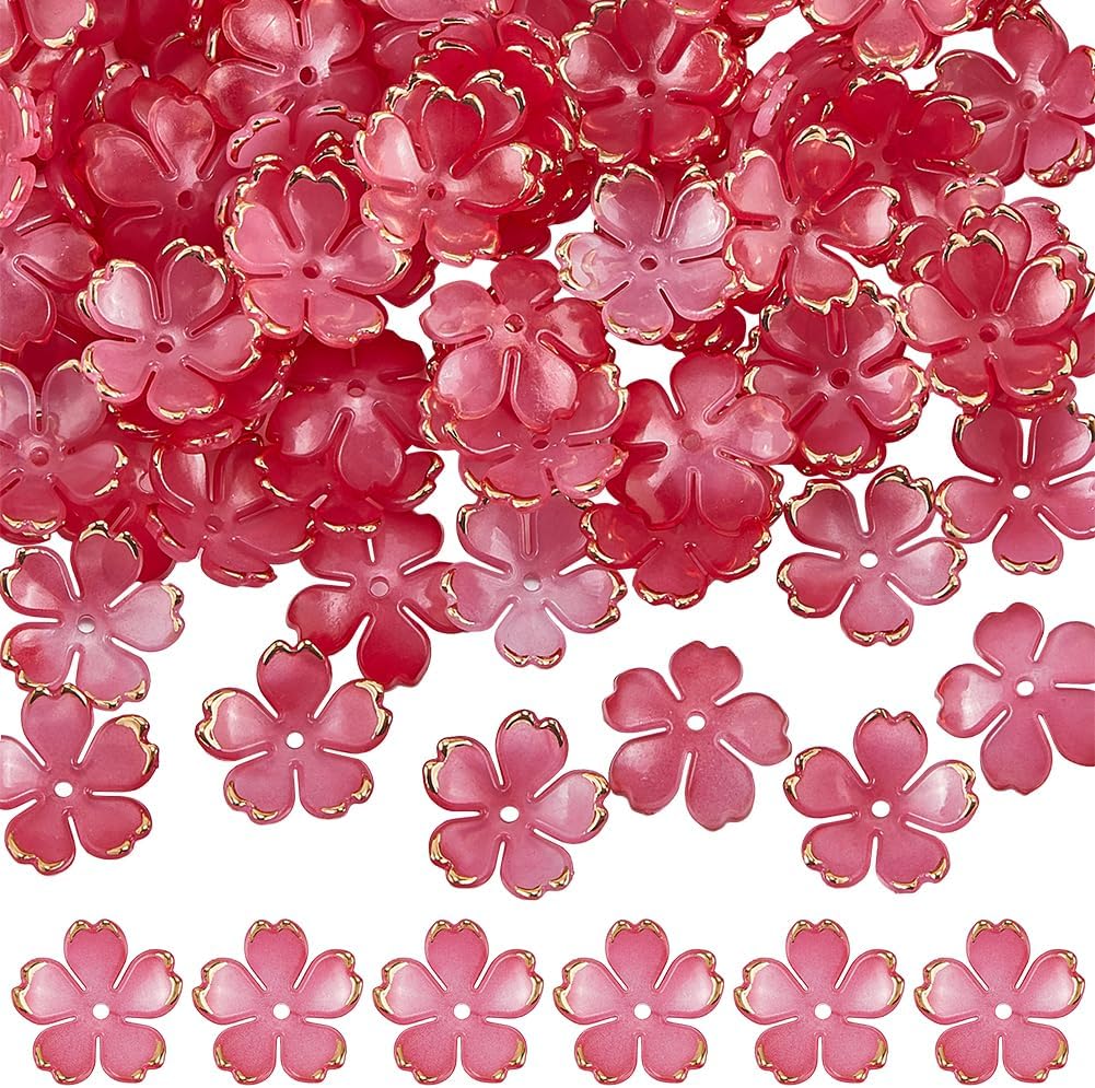 SUNNYCLUE 1 Box 200pcs Acrylic Flower Bead Caps Flower Shaped Bead Mini Light Sky Blue Transparent Floral Spacer 5-Petal Flowers Bead Bulk for Jewelry Making Necklace Bracelet Supplies Decoration