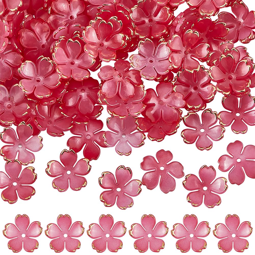 Capuchons de perles en plastique acrylique cerise SUNNYCLUE pour création de bijoux DIY
