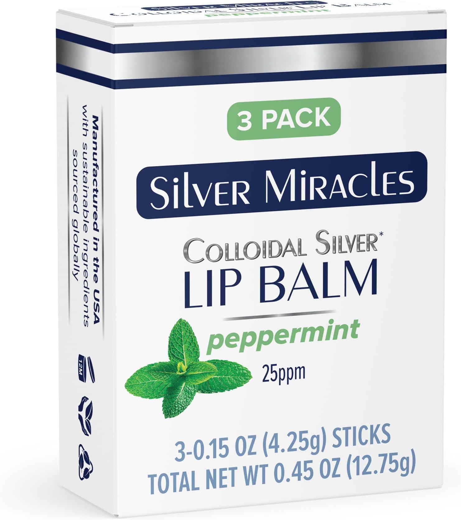 Silver Miracles Colloidal Lip Balm (Tube) - 3 Pack
