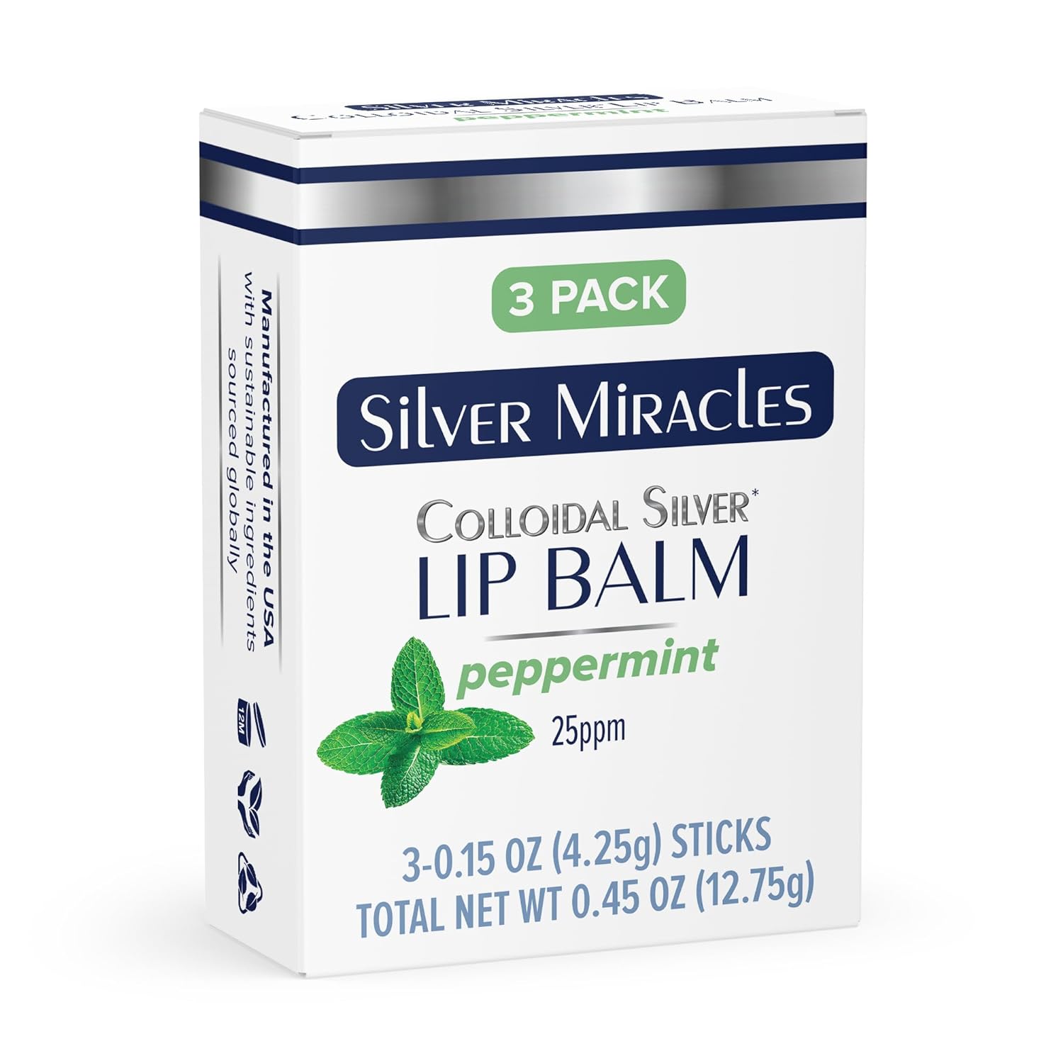 Silver Miracles – Colloidal Silver Lip Balm – TUBE – 3 Pack Silver Miracles – Colloidal Silver Lip Balm – TUBE – 3 Pack