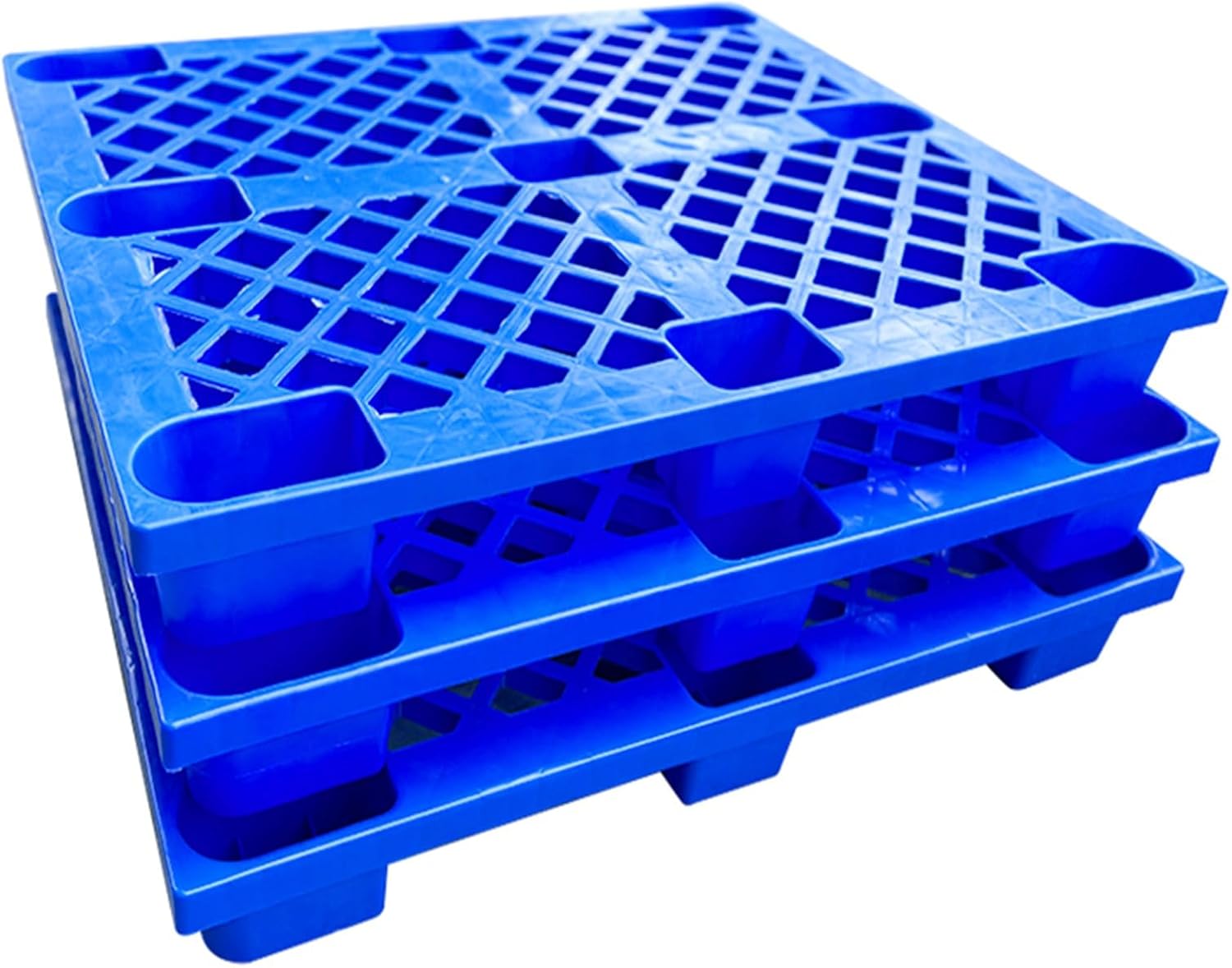 EMYJAY Storage Pallet，Logistics Pallets Cargo Pallet Rounded Corners to Increase The Tray's Impact Resistance and Reduce User Collision Cushioning (Color : Blue, Size : 110x110cm)
