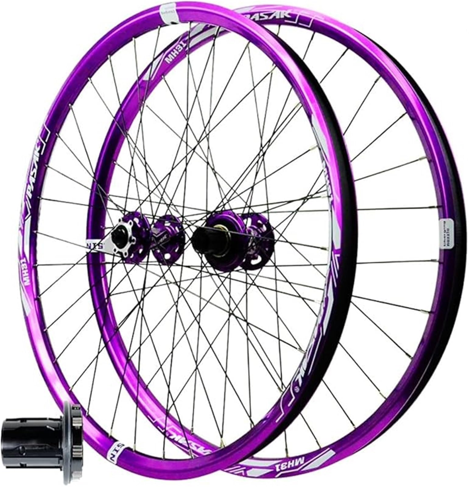 Zestaw kół do roweru górskiego, liliowy, 26 27,5", 29 cali, bardzo wytrzymały stop aluminium, 360 dźwięków, hamulec tarczowy do AM/DH MTB kompatybilna z kasetą 7-12 biegów