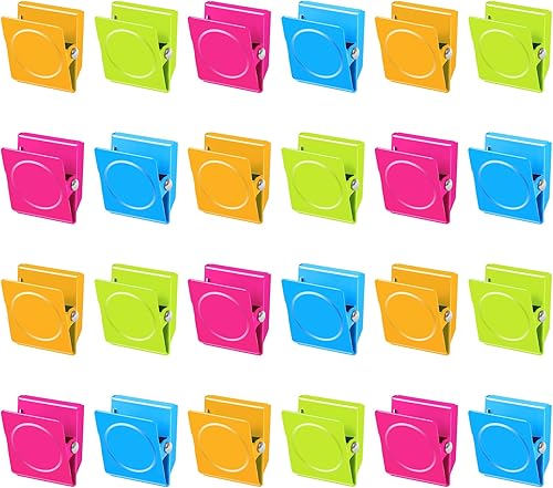 Miniatura 10 de Grtard Paquete de 12 clips magnéticos coloridos, clips magnéticos fuertes para nevera, clips magnéticos de metal para refrigerador, taquilla