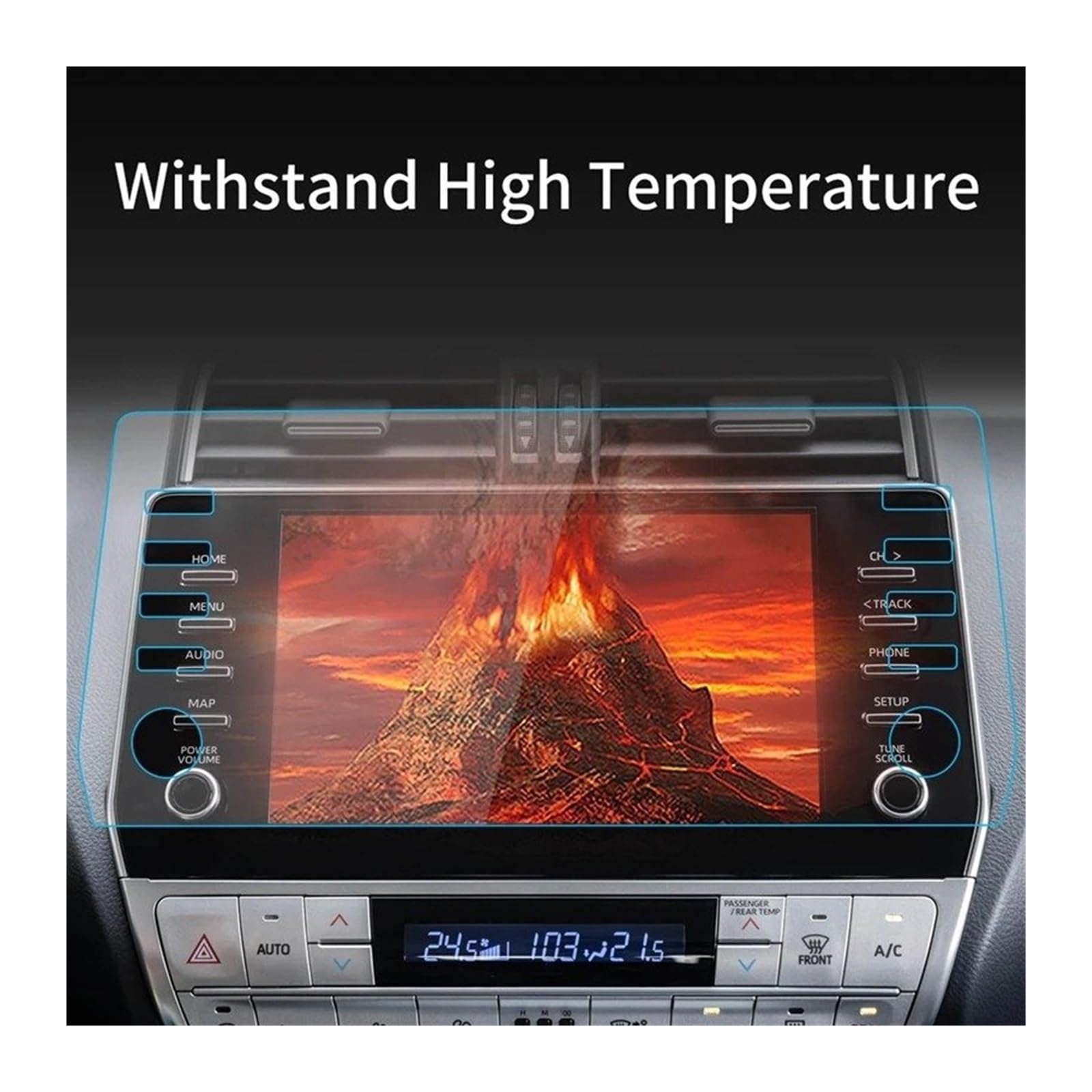 PelículaProtección Vidrio Templado Protector De Pantalla Cristal Templado Para Consola Central Y Salpicadero Coche 2022 Para Toyota Para LAND Para CURISER PRADO(17-18 PRADO Blue)