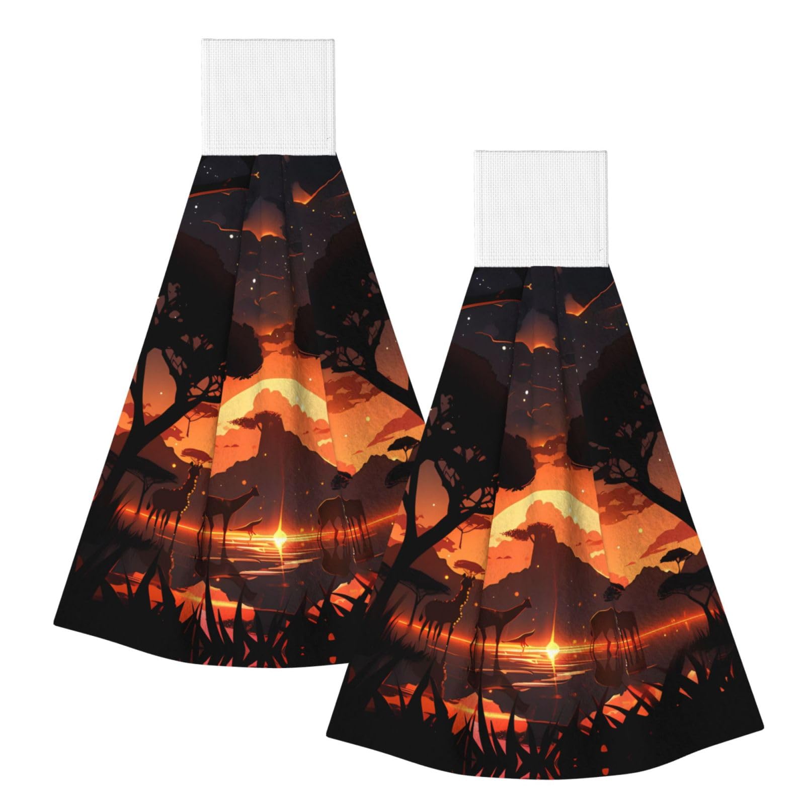 ZQYTGFDC Animals of the African Savannah Highly Absorbent Dish Towels Soft Coral Fleece Wipe