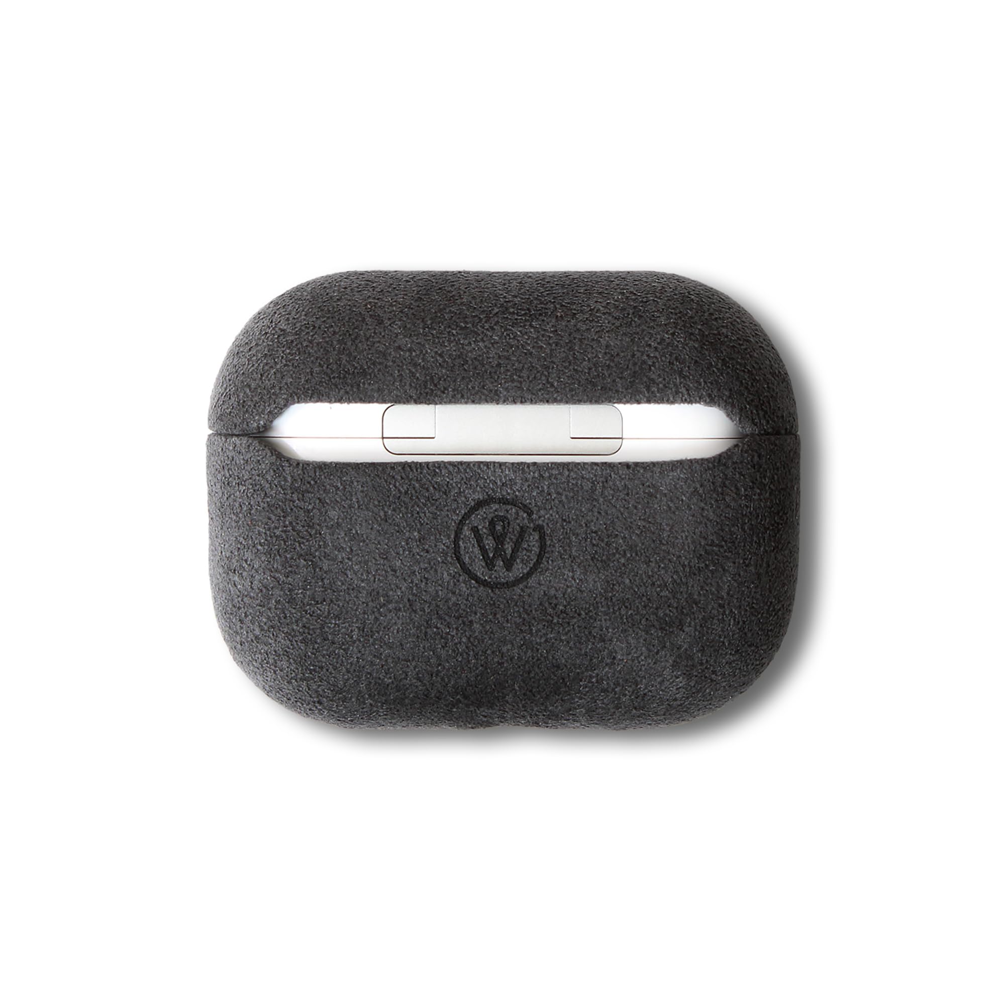 Coque AirPods Pro 3 Compatible Apple en Alcantara, étui de Protection Premium, Protection Case MagSafe Compatible, fabriqué à la Main (Charcoal Grey)