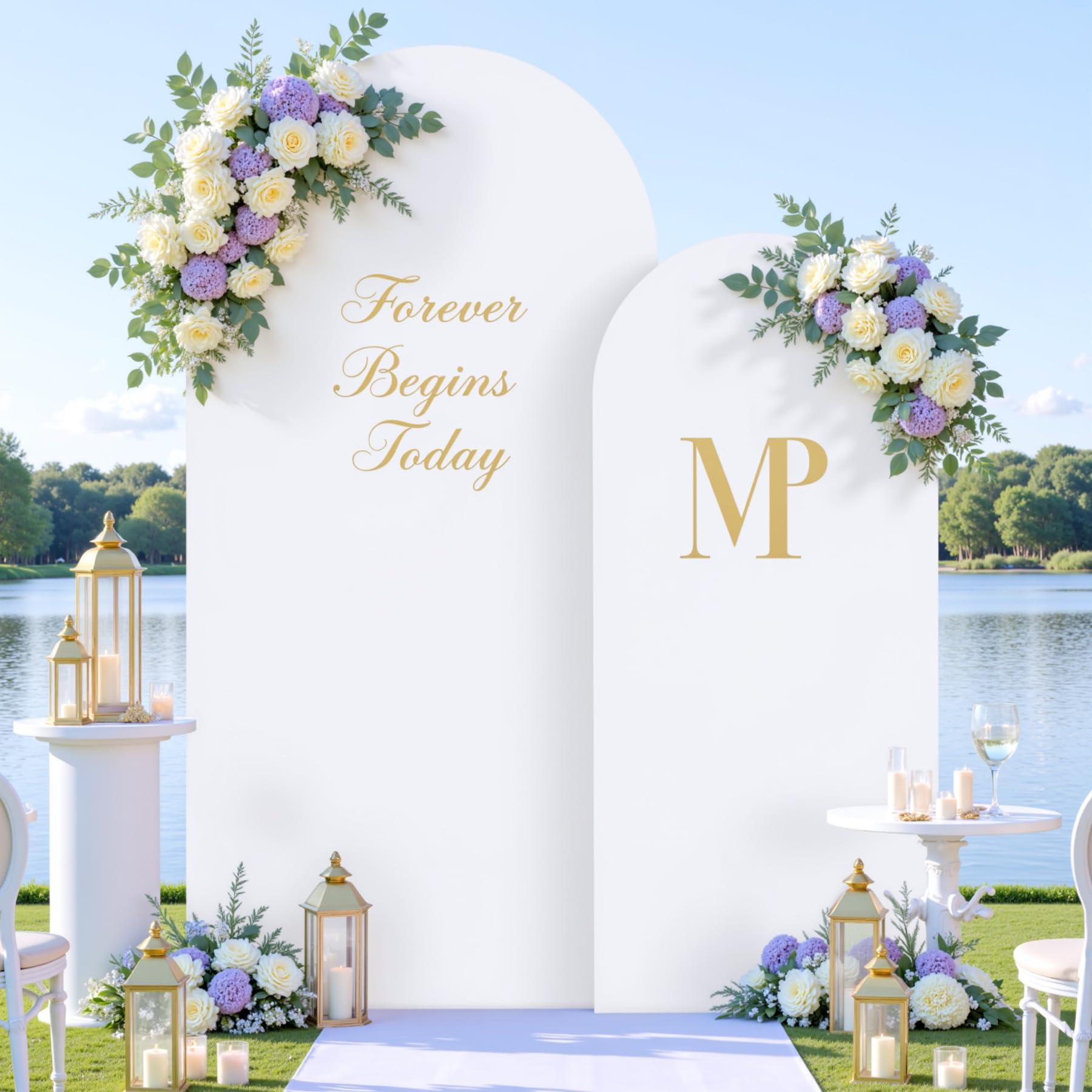 White Arch Cover Set of 2 White 7.2 and 6ft Arch Backdrop Cover Spandex Wedding Arch Stand Covers for Bridal Shower Wedding Baby Shower Birthday Party Ceremony Banquet Photo Background Decorations