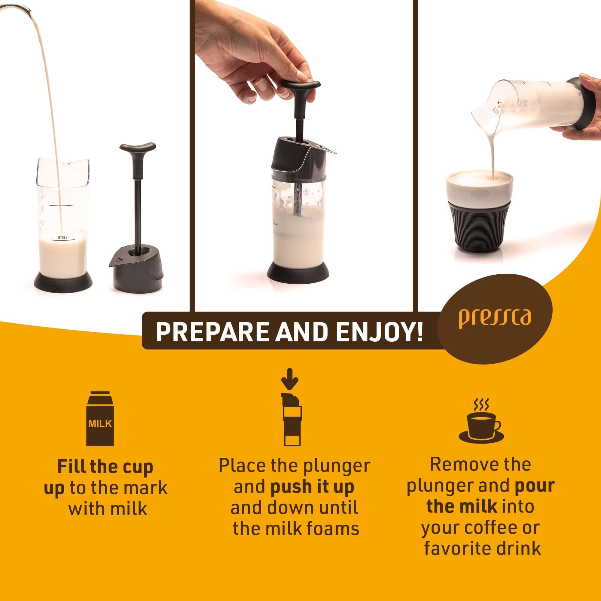 Espumador de leche manual - Mezclador de leche de mano, espumador de leche caliente y fría, sin BPA, espumador para café y bebidas - Accesorios para el hogar y la barra de café, utensilios 4