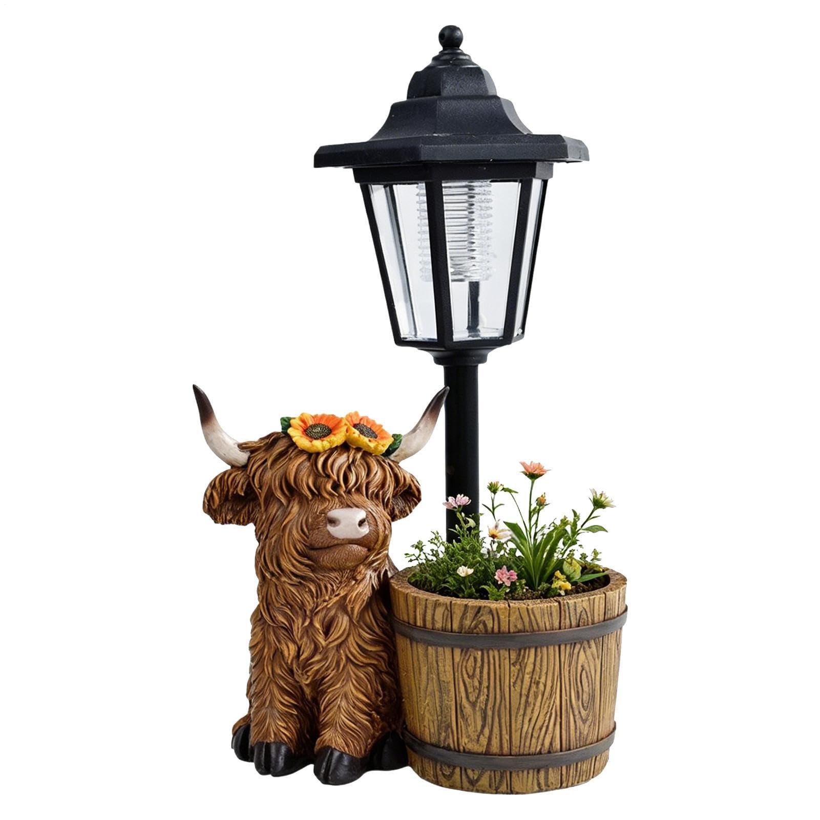 Decorazione da giardino a forma di , vaso da fiori a energia solare, fioriera decorativa per esterni, decorazione da giardino illuminata per , prato, patio, cortili, porte posteriori del