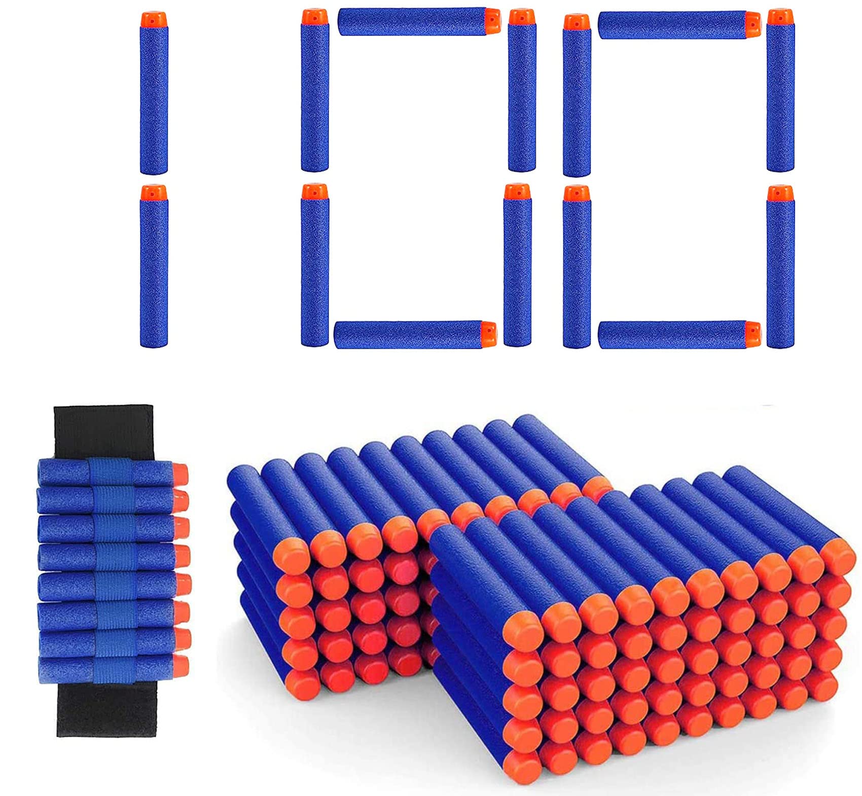 Buy 100 Foam Bullets Refill Dart Foam Bullets with Wrist Band for
