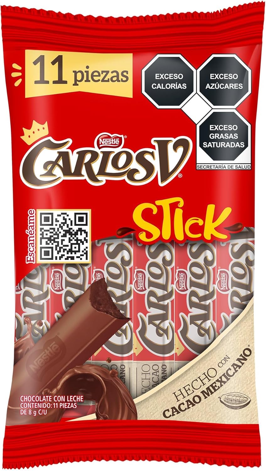 Chocolate Carlos V Stick Bolsa 11 piezas 8g c/u