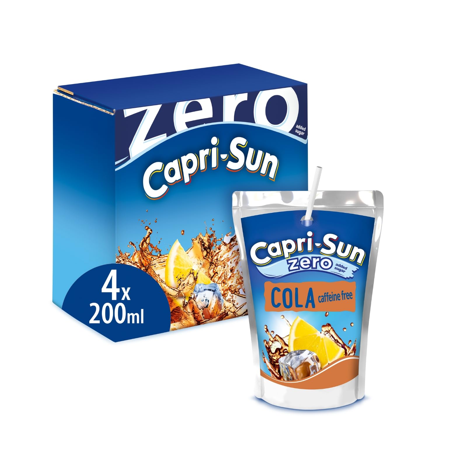 Capri-Sun Zero Cola Kids' Juice Drink (4 x 200ml) Caffeine & Carbonation Free - No Preservatives, Artificial Flavours - Vegan, Gluten Free
