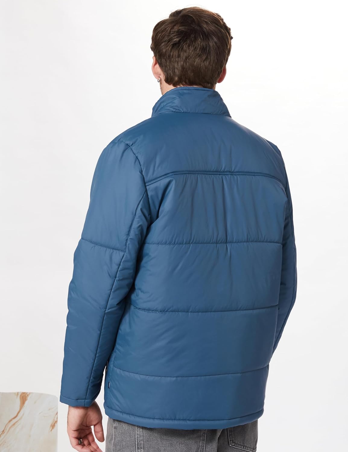 Amazon Brand - House & Shields Symbol Polyester Men's Standard Length Quilted Warm Jacket For Winter (Aw21-Hs-Qwh-157_Teal 2_L offers donot miss