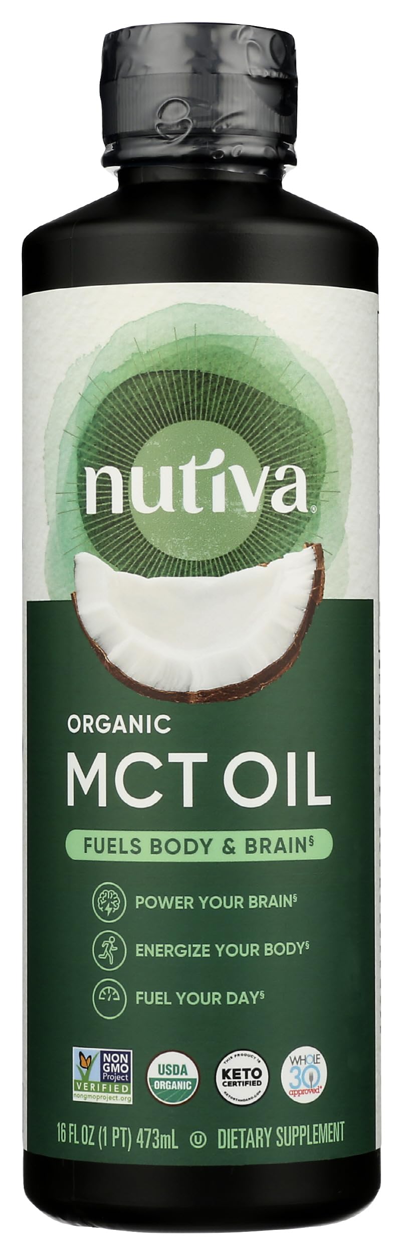 Nutiva Unflavored Keto & Paleo Friendly Organic MCT Oil, 16oz