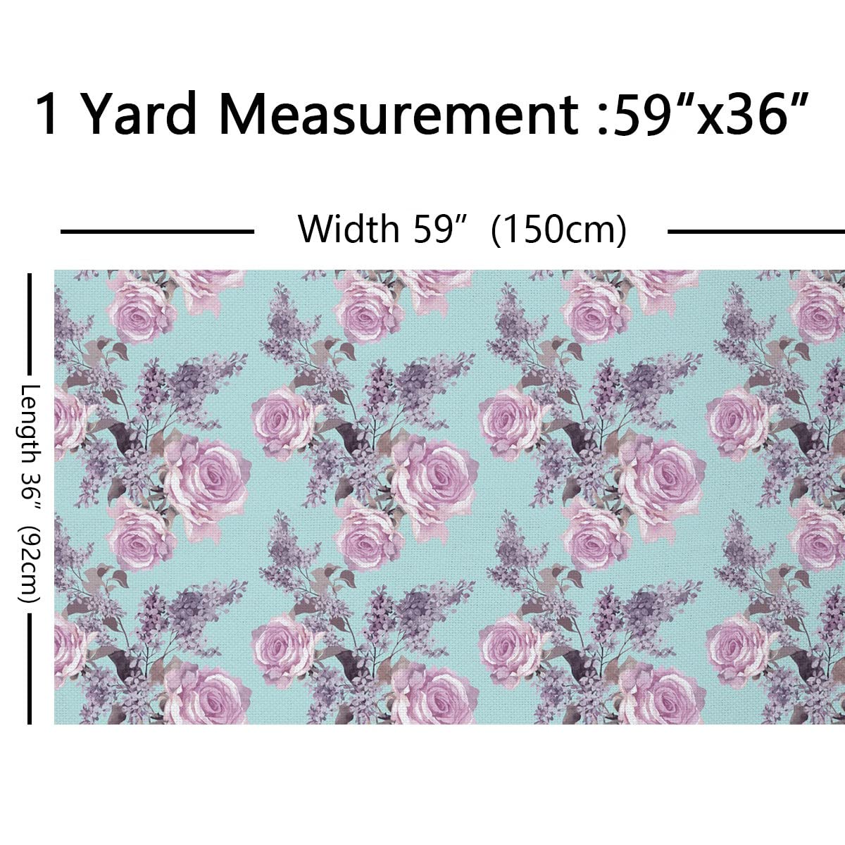 Tela de rosas para tapicería para sillas, hojas de flores de rosas naturales para exteriores, tela de flores de jardín de primavera para tapicería y proyectos de bricolaje en el hogar, 5 yardas, (lar