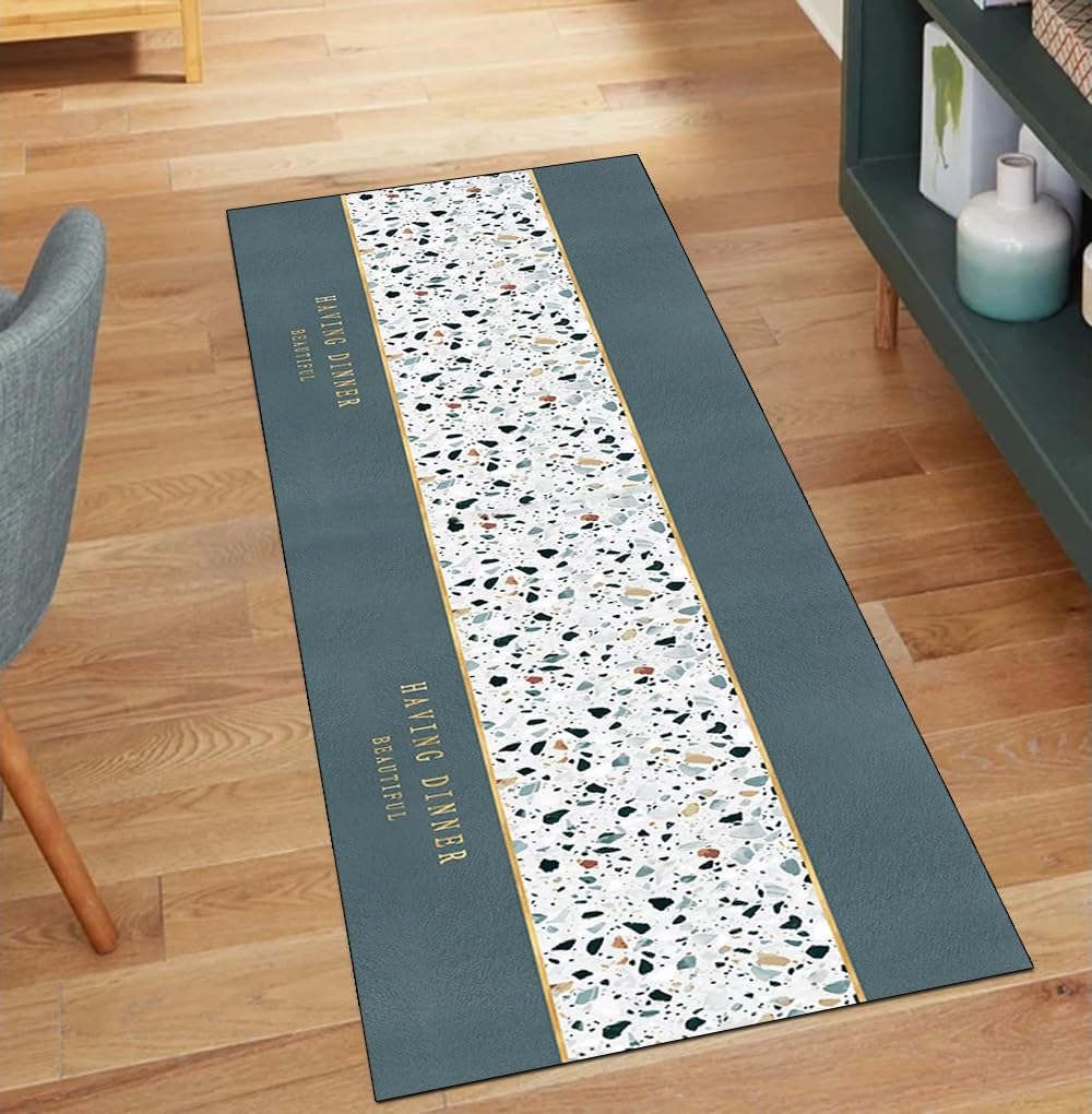 Alfombra verde pasillo 70 x 180 cm decoracion hogar cocina dormitorio antideslizante lavable