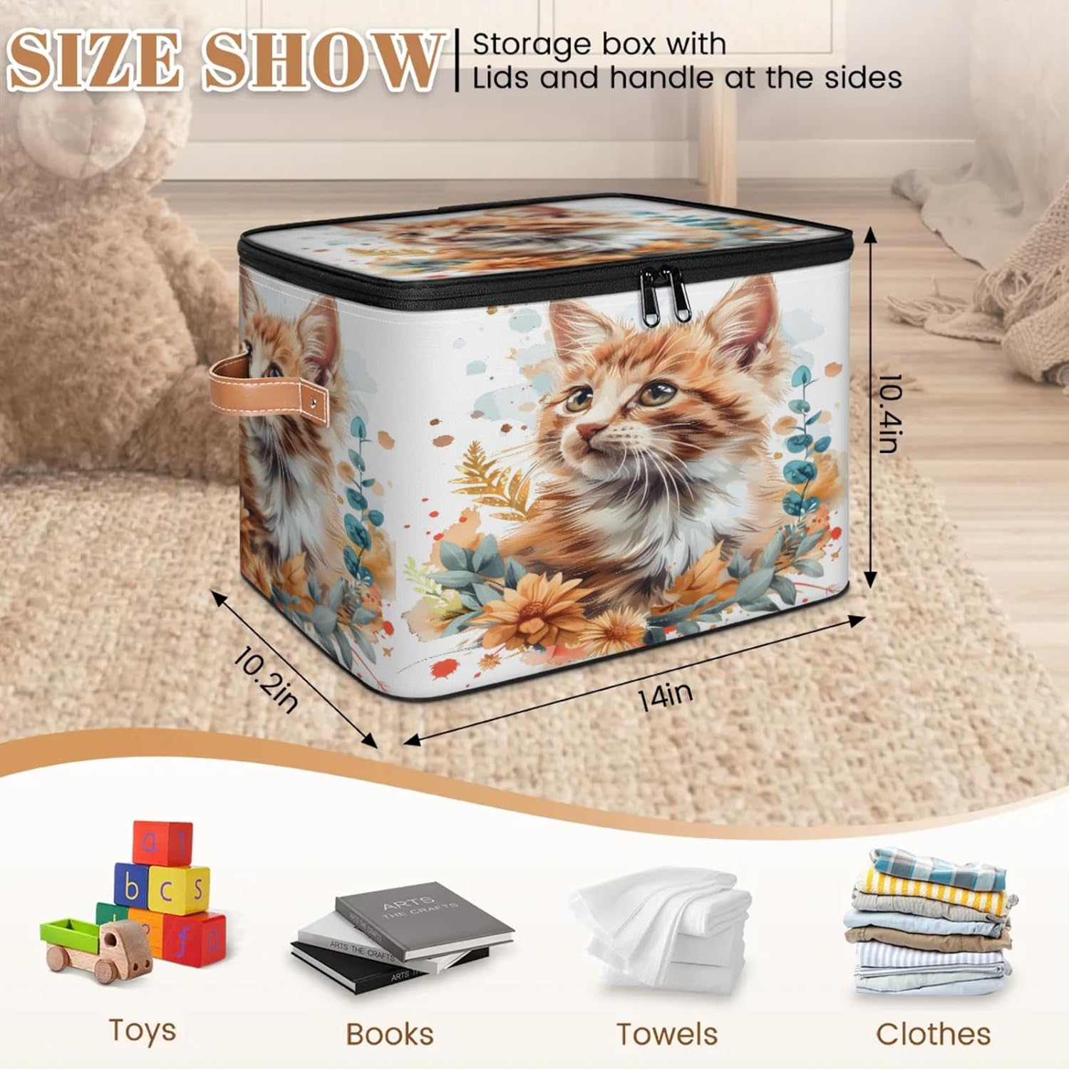 2-Pack Storage bins with lids - 26 quart organizer bins - Collapsible fabric storage bins with sturdy handles and double zipper tops - Versatile for home, toys, dorm rooms