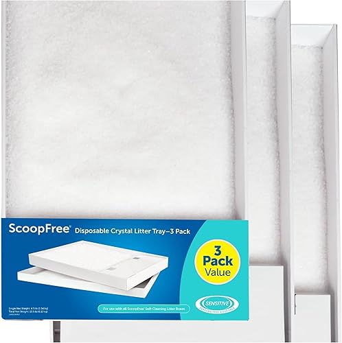 PetSafe ScoopFree Bandeja de arena desechable de cristal para gatos - Caja de limpieza fácil - Bandeja de recambio para caja de arena eléctrica -
