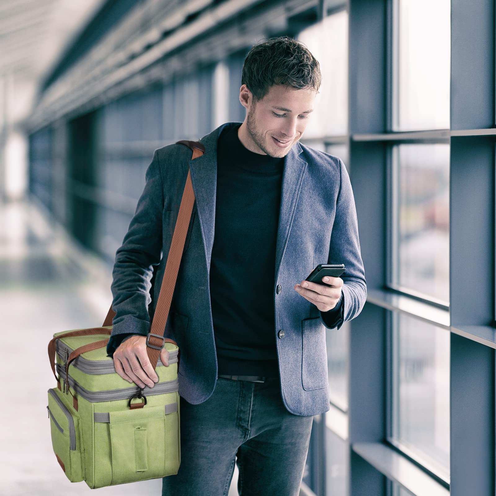 Maelstrom 23L Kühltasche, isolierte Lunchtasche, erweiterbar mit 2 Fächern | Hält bis zu 16 Std. kalt, leicht, stabile Form, Taschentuchfach, ideal für Damen, Herren, Arbeit, Büro, Picknick & Pendler