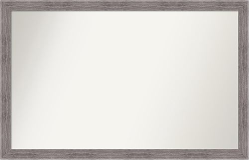 Amanti Art Espejo de baño gris para sobre el fregadero, 31 x 48 pulgadas, espejo de tocador rectangular estrecho de color gris, marco de madera