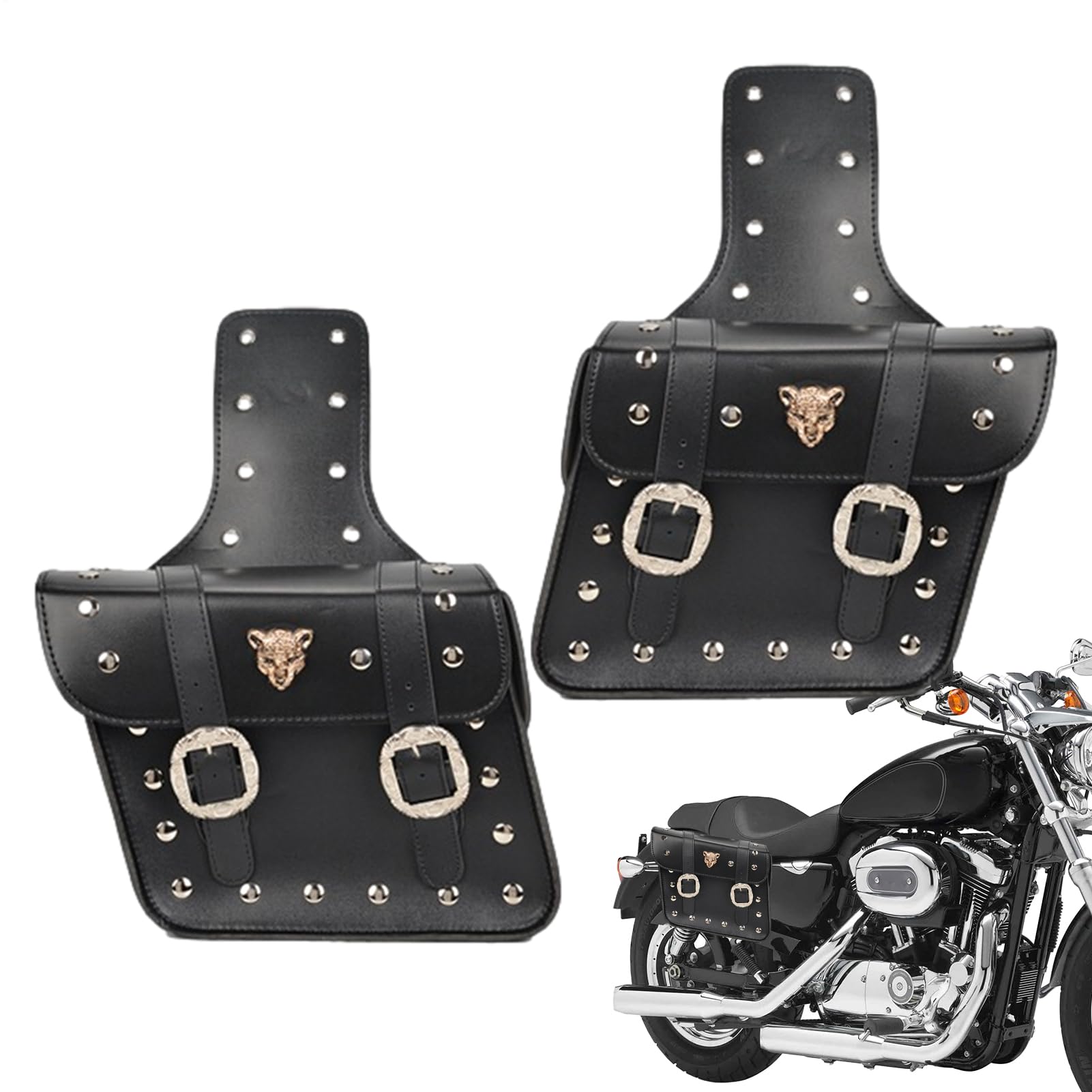Sakwy Boczne Do Motocykla Wodoodporne Torby Boczne Z Materiału PU