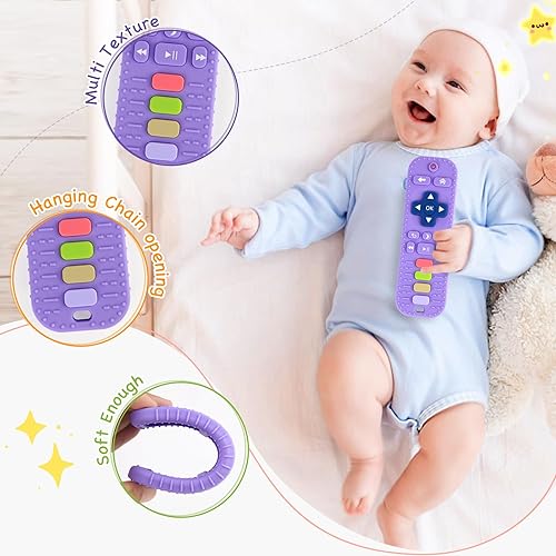 Miniatura 2 de Hooku Mordedores de silicona para bebés de 0 a 6 meses, juguetes de dentición para bebés de 6 a 12 meses, juguete de control remoto para bebés,