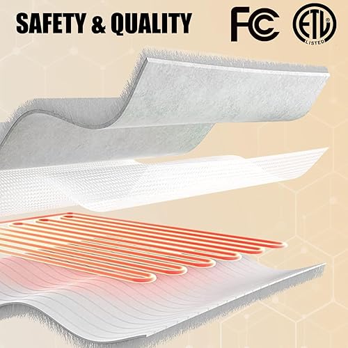 Miniatura 7 de Manta térmica, manta eléctrica con 5 niveles de calefacción y apagado automático de 4 horas, manta térmica lavable para uso en casa y oficina, 50 x