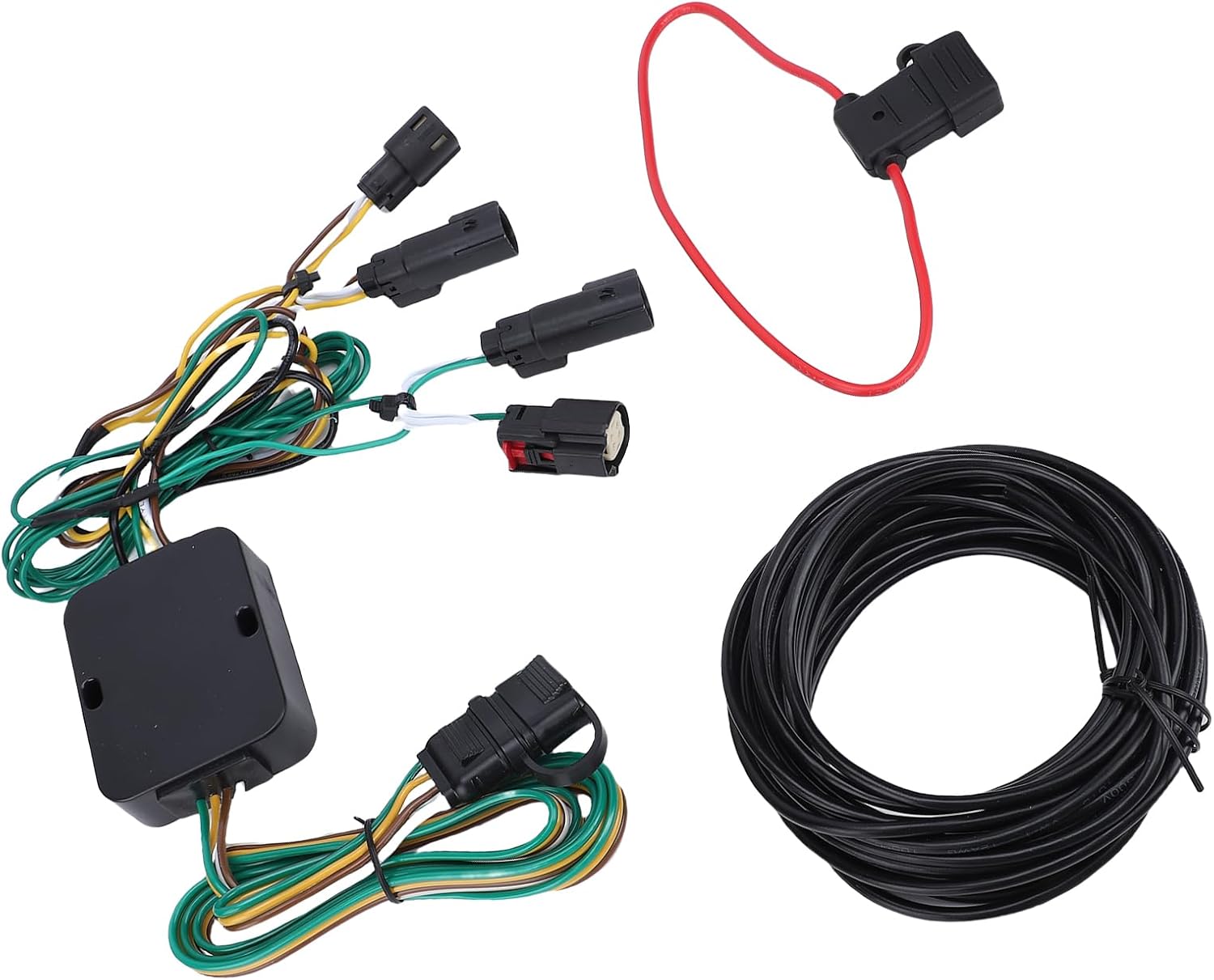 Eujgoov 4 Pin Trailer Wiring Harness Kit 56327 118643 4 Way Flat Towing Wire Replacement for Transit 150 250 350 HD Cargo Van Passenger Wagon Plug