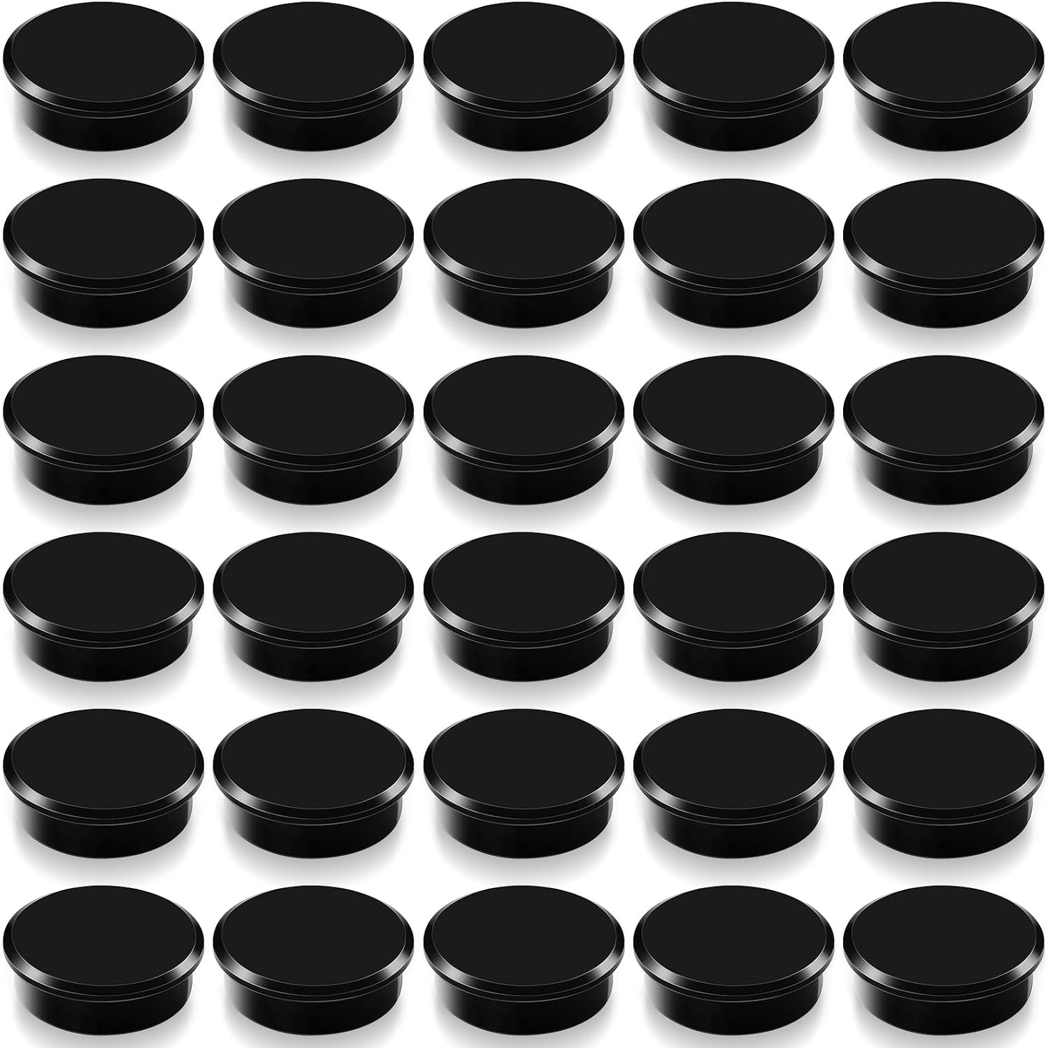 Fridge Magnets, 30pcs Strong Refrigerator Magnets, Heavy Duty Small Magnets for Whiteboard, Office, Classroom, Lockers, Maps, DIY Crafts - Cute Mini Round Magnet for Fridge, Kitchen (Black)