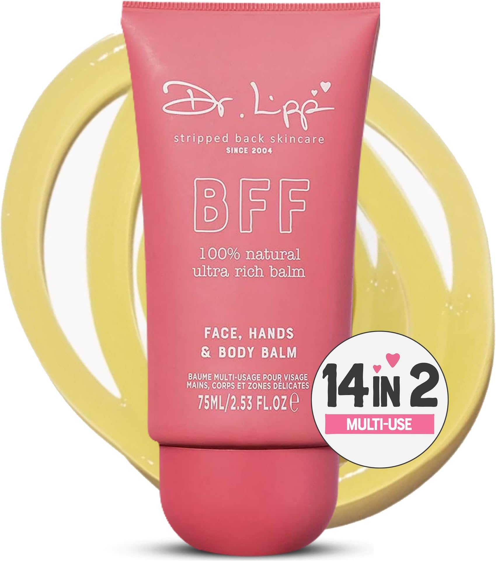 BFF Ultra Rich Balm 75ml – 4-in-ONE Dry Skin Moisturising Multi-Use Balm for Face, Hands, Body & any Delicate Areas – 100% Natural Coconut Oil & Lanolin – Fragrance & Cruelty Free
