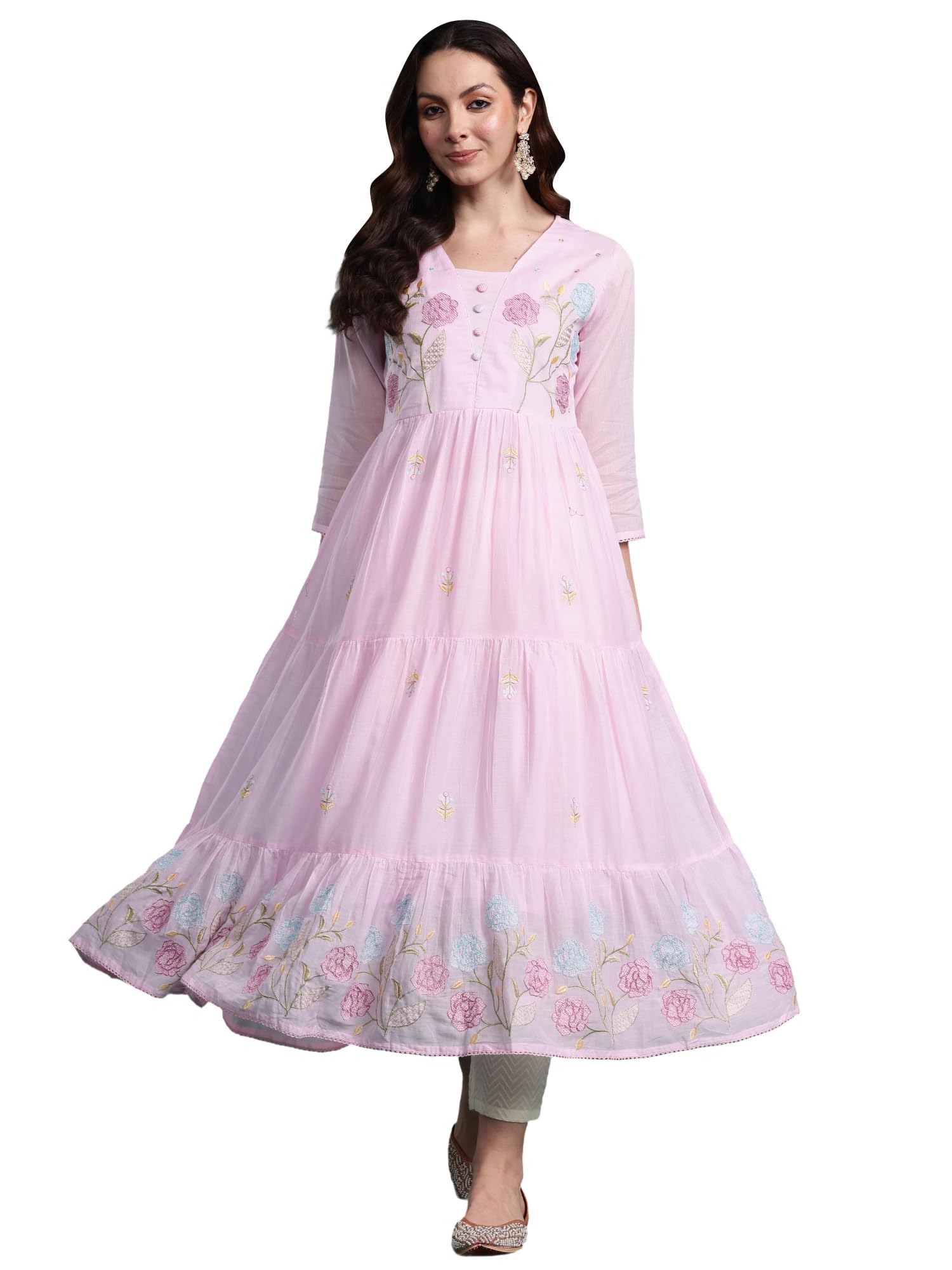 Women's Cotton Relaxed Fit A Line Kurta-image-25