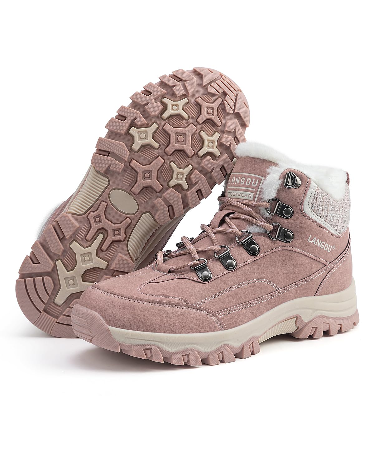 LANGDU Botas de Mujer Invierno Zapatos Impermeables Trekking Botines 37-42EU