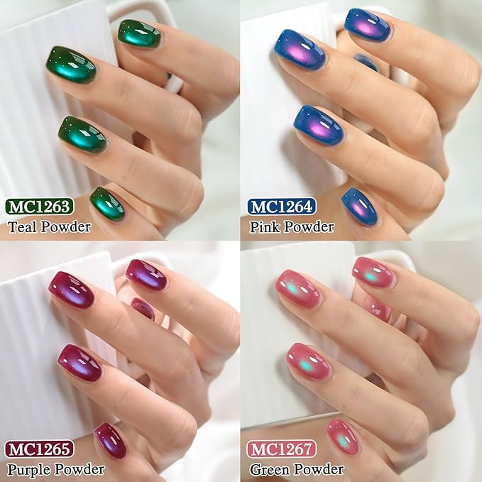 Kit 6 Esmaltes Uñas Doble Ritmo Gato Ojo Magnético Brillante 0.5 Oz miniatura 6