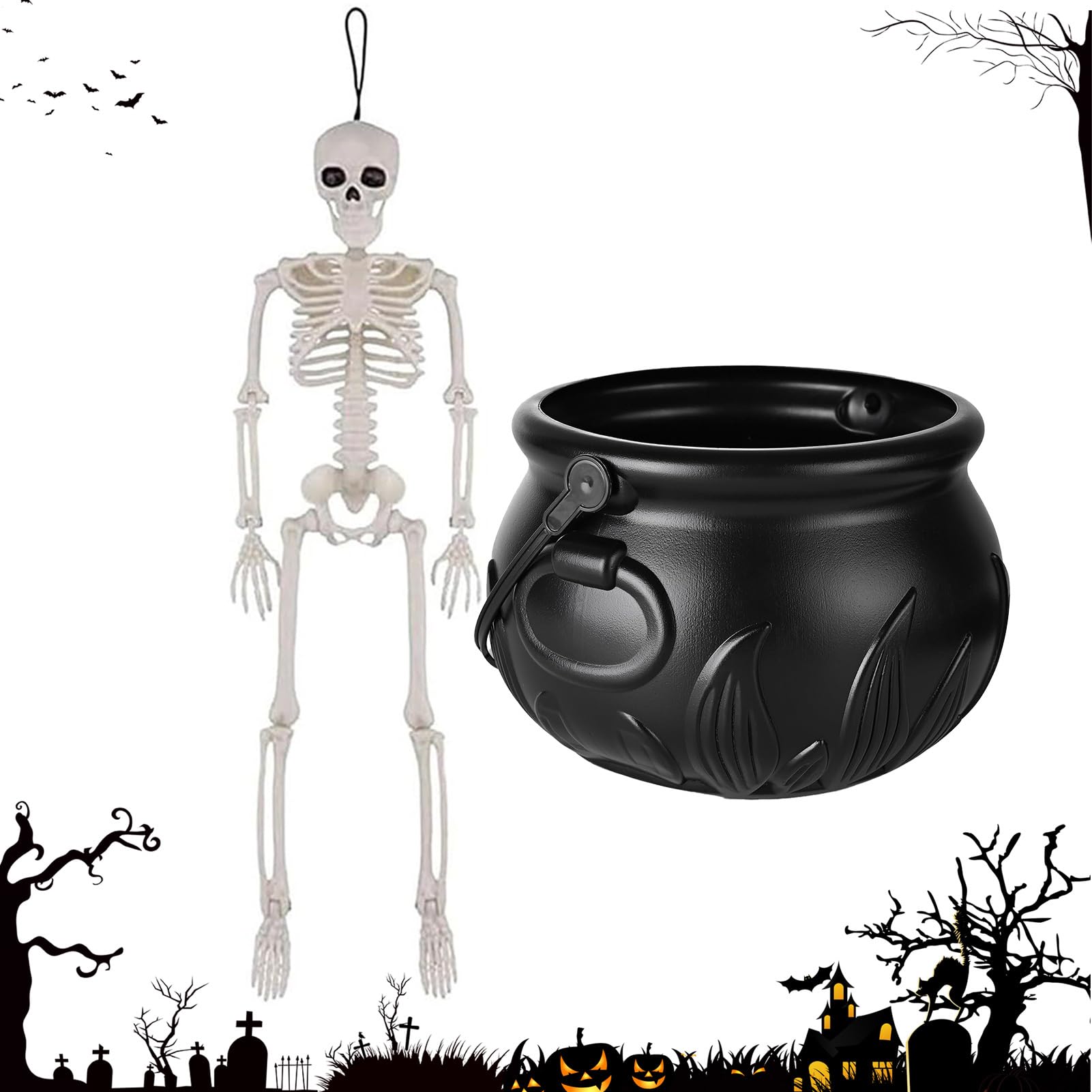 Pot de chaudron effrayant Halloween bol à bonbons et décor d'intérieur festif