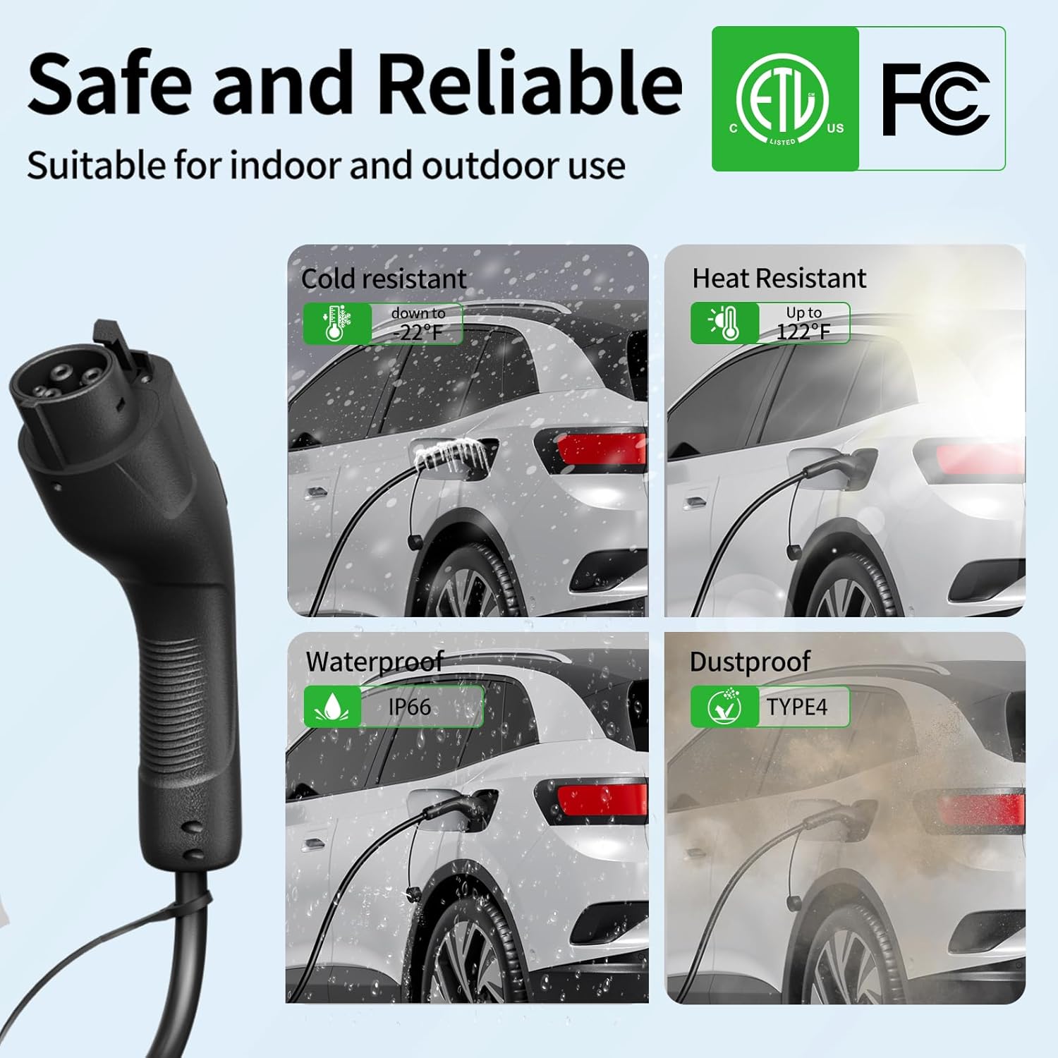 Romaa Level 2 Electric Vehicle Charger - 32 Amp EVSE Portable J1772 Charging Station, with NEMA 14-50, WiFi App, 25 ft Cable ETL Listed to UL 2594/2231, NEMA Type 4 IP66 Protection for Outdoor Use