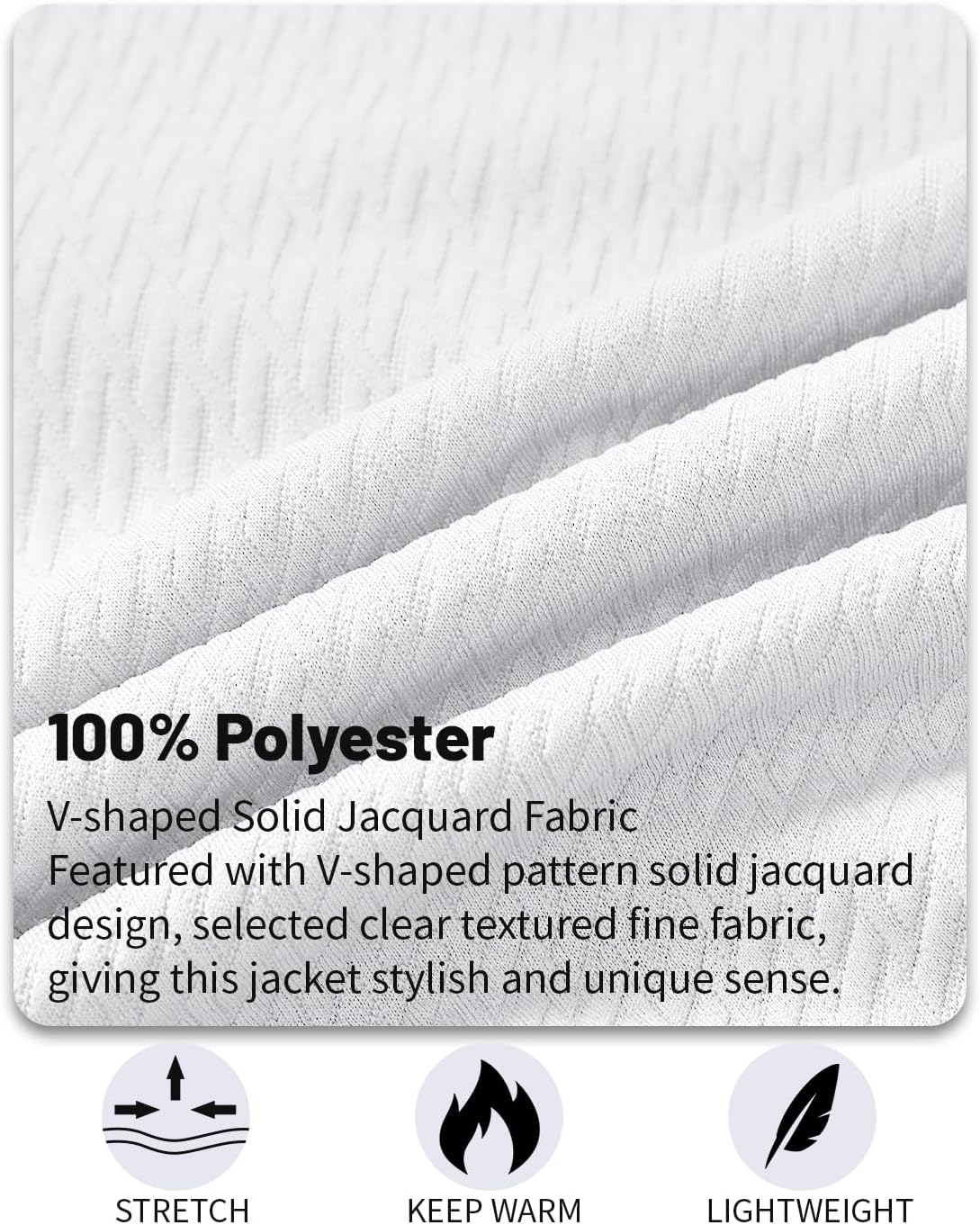 Mens Casual Jacket Loose Fit Lightweight Jacket Varsity Bomber Jacket with Zipper - Image 4