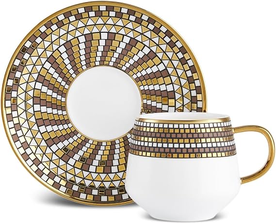 KARACA Belgin Bone China Turkish Coffee & Espresso Cups Set for 6 90ml