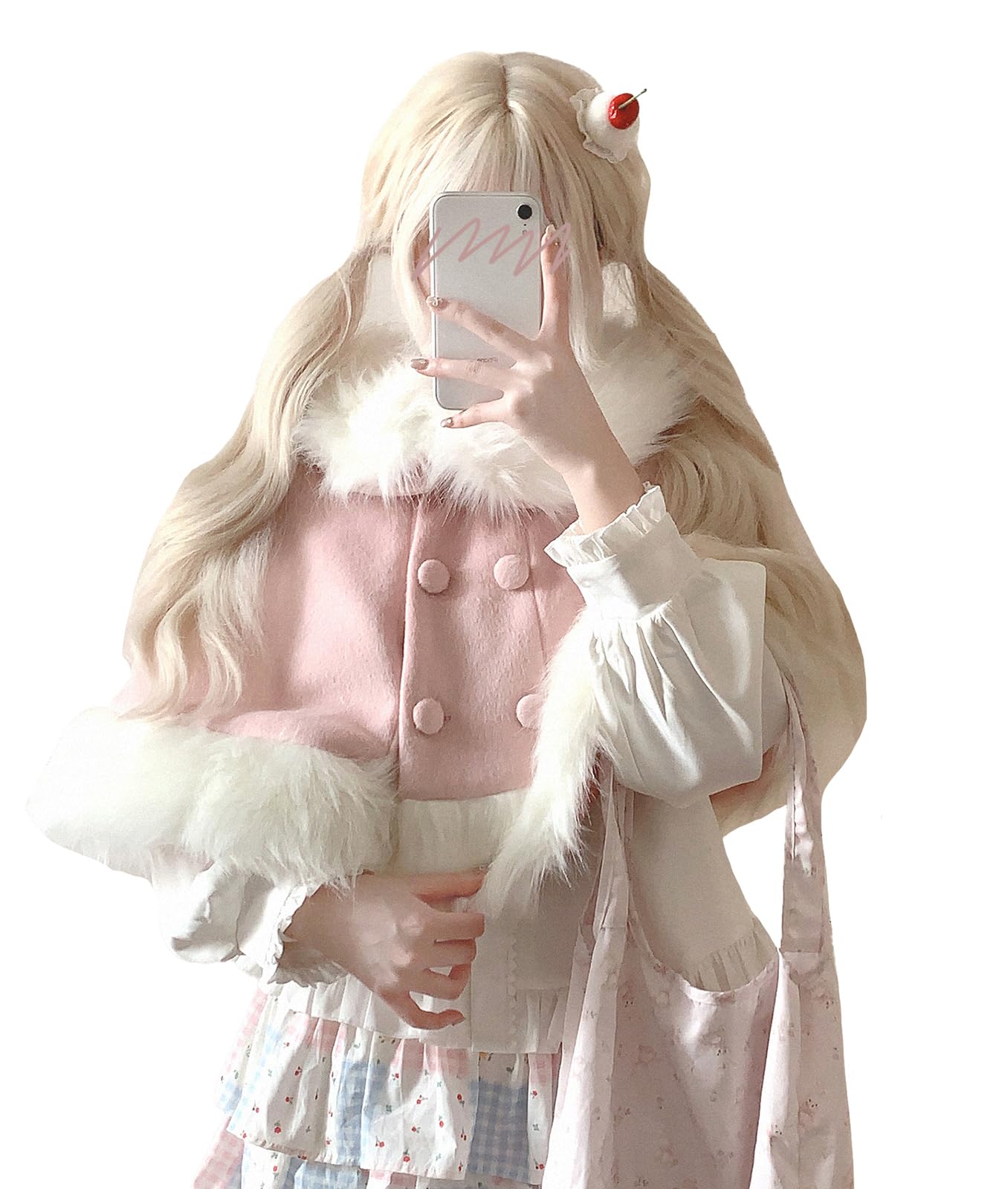 jundakara Women's Cute Cape Coat, Short Length, Double Breasted, Collared, Elegant, French, Girly Style, Mass Production, Mine Type, Lolita Style, Fashion Clothing, Classical Top, Sweet Lolita-picture-45