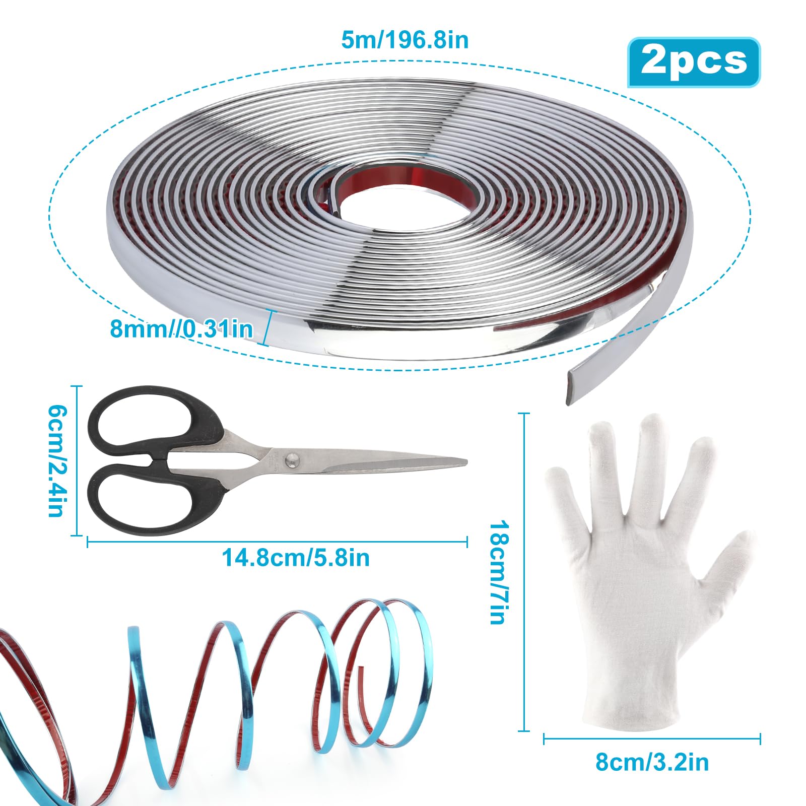 Chromleiste 3,5mm X 4m Zierstreifen Chrom Zierleiste